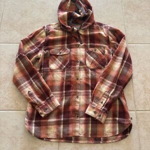 Carhartt Plaid Hoodie in Brown and Cream